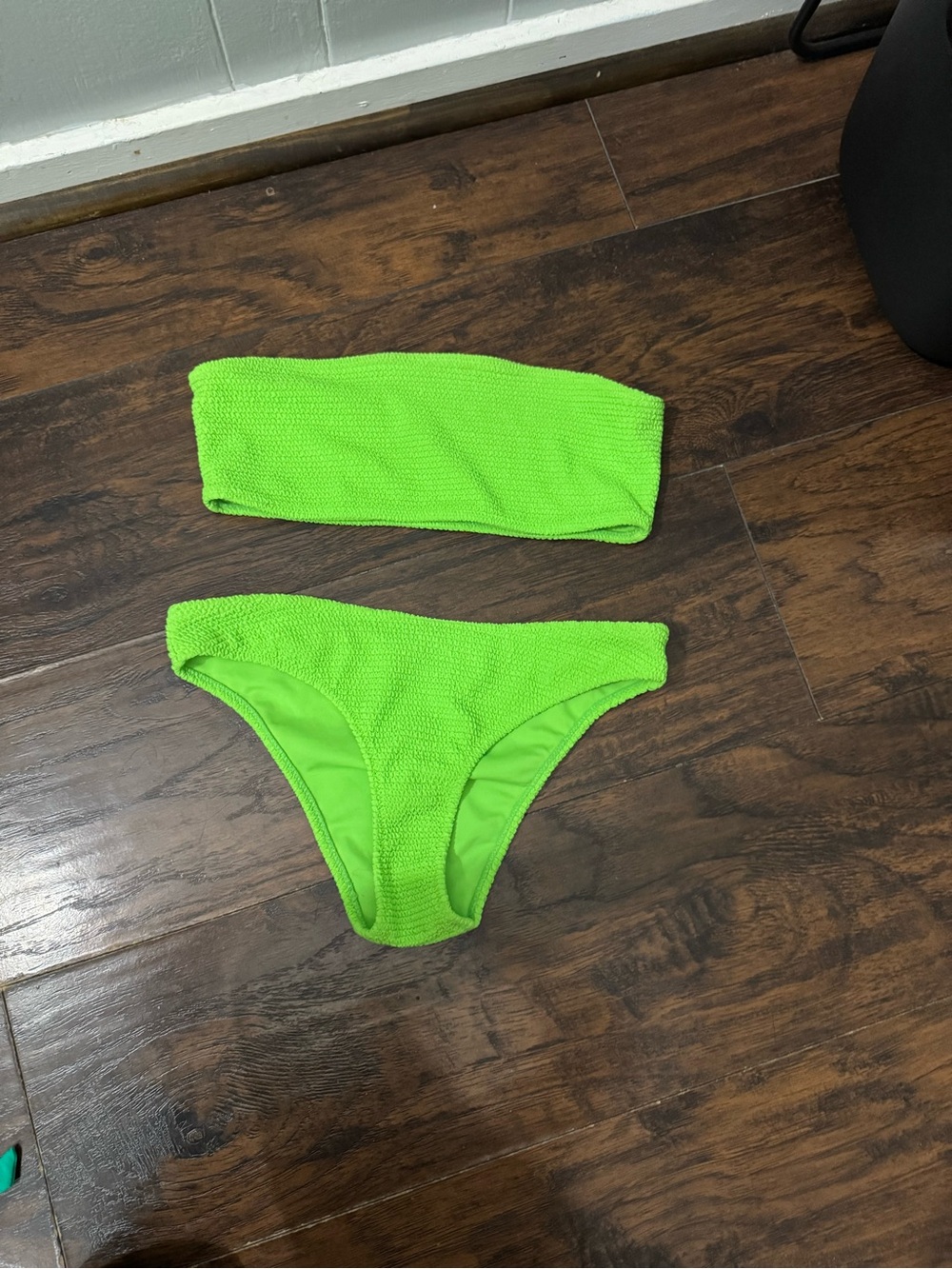Pacsun ribbed lime green neon bikini
